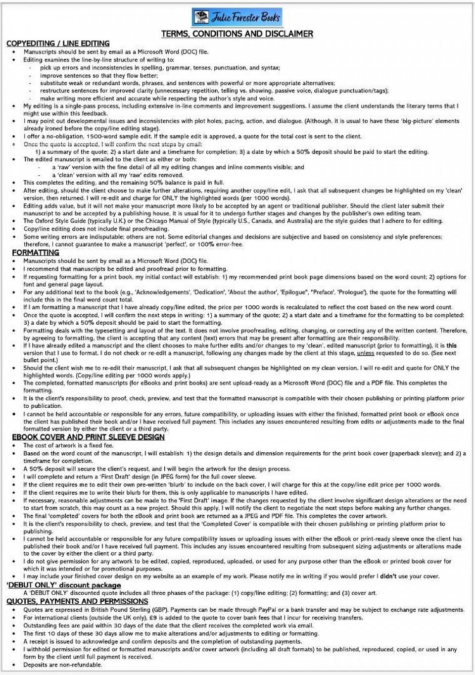 T&Cs (January 2025)
