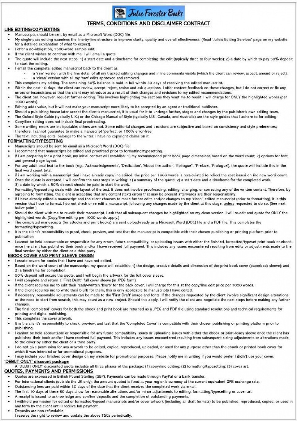 T&Cs (January 2025)